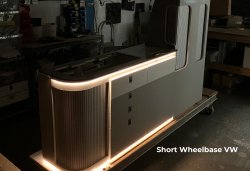 Style 8 - Push drawer with integrated upper/lower LED lighting VW LWB