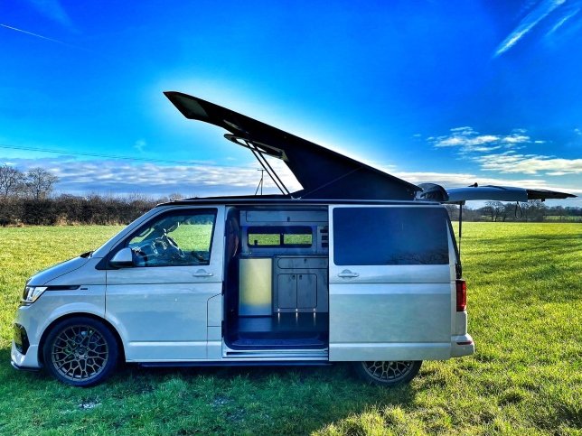 Tall, spacious tent area with optional scenic zip open canvas